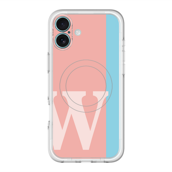 スリムプロテクションプレミアムケース with MagSafe［ オリジナル - initial color line - W pink ］