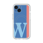 スリムプロテクションプレミアムケース with MagSafe［ オリジナル - initial color line - W blue ］