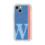 スリムプロテクションプレミアムケース with MagSafe［ オリジナル - initial color line - W blue ］