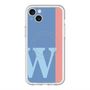 スリムプロテクションプレミアムケース with MagSafe［ オリジナル - initial color line - W blue ］