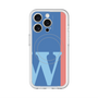 スリムプロテクションプレミアムケース with MagSafe［ オリジナル - initial color line - W blue ］