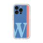 スリムプロテクションプレミアムケース with MagSafe［ オリジナル - initial color line - W blue ］
