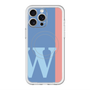 スリムプロテクションプレミアムケース with MagSafe［ オリジナル - initial color line - W blue ］