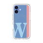 スリムプロテクションプレミアムケース with MagSafe［ オリジナル - initial color line - W blue ］