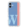 スリムプロテクションプレミアムケース with MagSafe［ オリジナル - initial color line - W blue ］