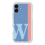 スリムプロテクションプレミアムケース with MagSafe［ オリジナル - initial color line - W blue ］