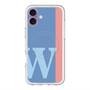スリムプロテクションプレミアムケース with MagSafe［ オリジナル - initial color line - W blue ］