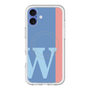 スリムプロテクションプレミアムケース with MagSafe［ オリジナル - initial color line - W blue ］