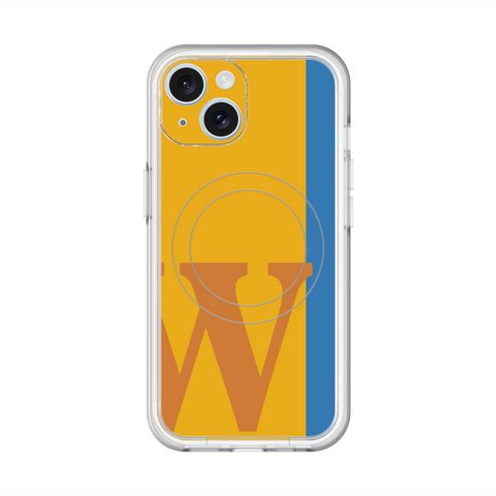 スリムプロテクションプレミアムケース with MagSafe［ オリジナル - initial color line - W orange ］