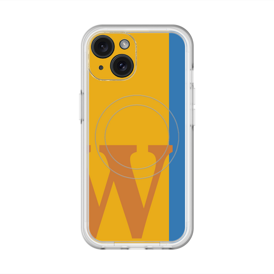 スリムプロテクションプレミアムケース with MagSafe［ オリジナル - initial color line - W orange ］