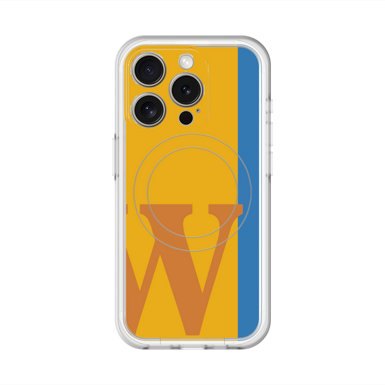 スリムプロテクションプレミアムケース with MagSafe［ オリジナル - initial color line - W orange ］