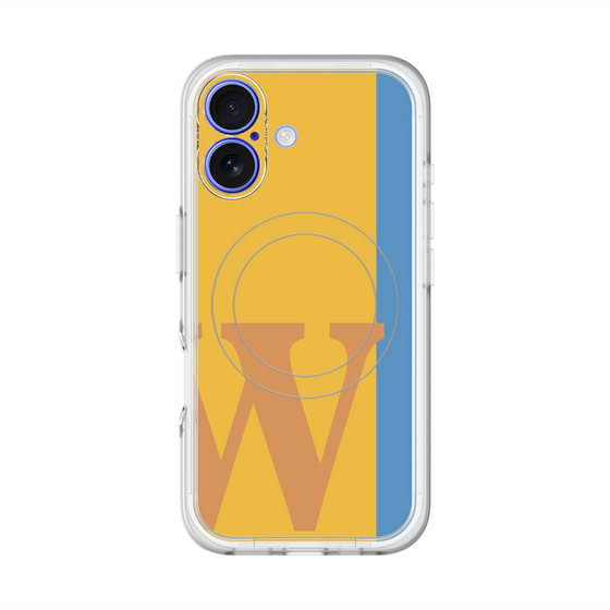 スリムプロテクションプレミアムケース with MagSafe［ オリジナル - initial color line - W orange ］