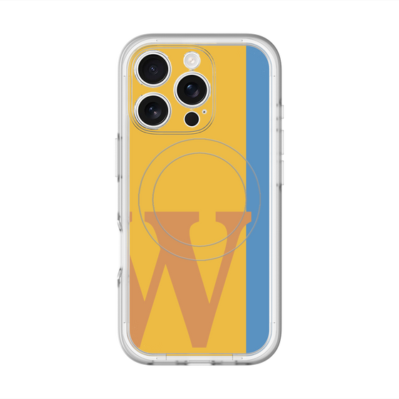 スリムプロテクションプレミアムケース with MagSafe［ オリジナル - initial color line - W orange ］