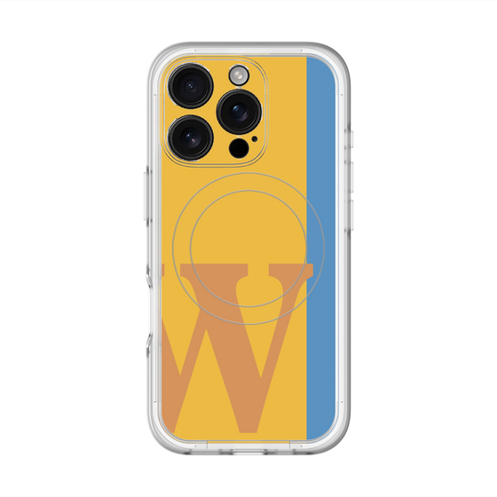 スリムプロテクションプレミアムケース with MagSafe［ オリジナル - initial color line - W orange ］