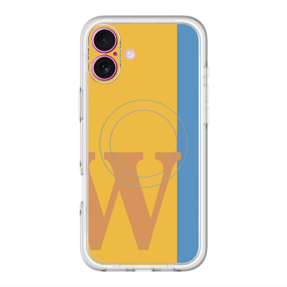 スリムプロテクションプレミアムケース with MagSafe［ オリジナル - initial color line - W orange ］