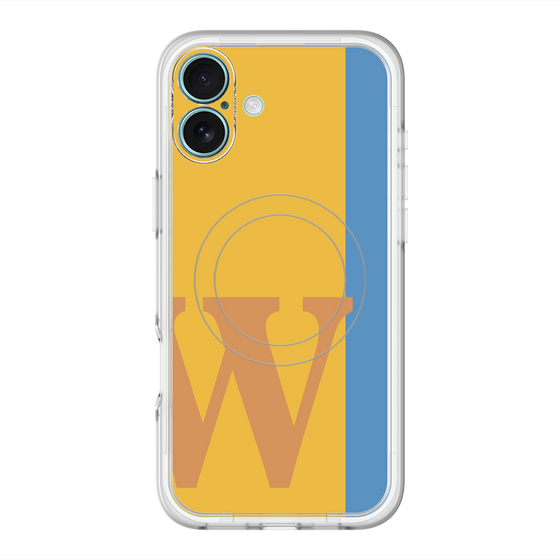 スリムプロテクションプレミアムケース with MagSafe［ オリジナル - initial color line - W orange ］