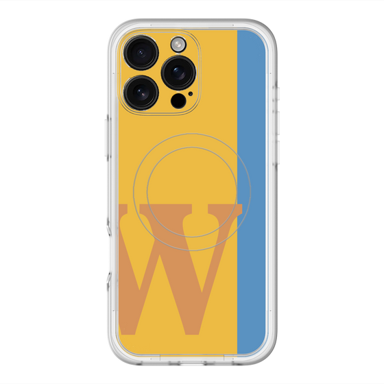 スリムプロテクションプレミアムケース with MagSafe［ オリジナル - initial color line - W orange ］