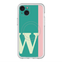 スリムプロテクションプレミアムケース with MagSafe［ オリジナル - initial color line - W green ］