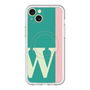 スリムプロテクションプレミアムケース with MagSafe［ オリジナル - initial color line - W green ］