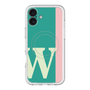 スリムプロテクションプレミアムケース with MagSafe［ オリジナル - initial color line - W green ］