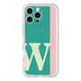 スリムプロテクションプレミアムケース with MagSafe［ オリジナル - initial color line - W green ］