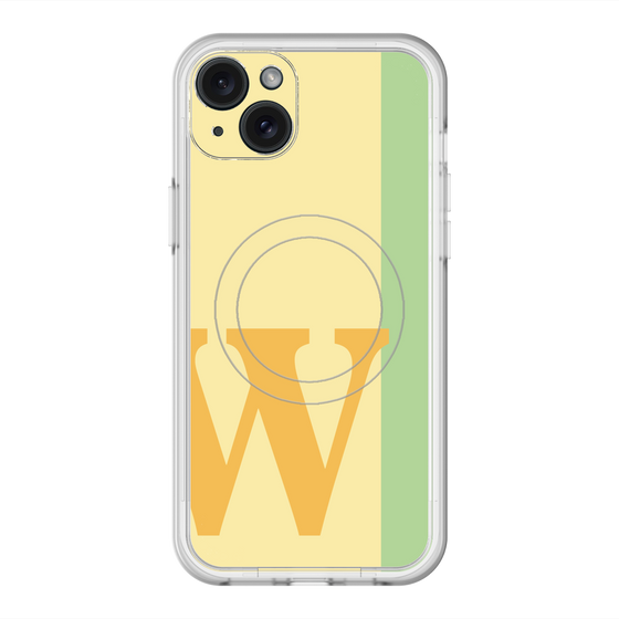スリムプロテクションプレミアムケース with MagSafe［ オリジナル - initial color line - W yellow ］