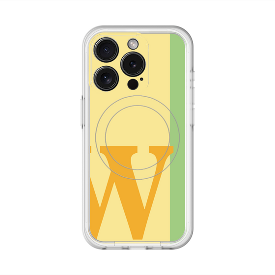 スリムプロテクションプレミアムケース with MagSafe［ オリジナル - initial color line - W yellow ］