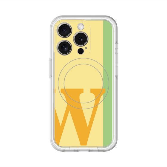 スリムプロテクションプレミアムケース with MagSafe［ オリジナル - initial color line - W yellow ］
