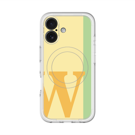 スリムプロテクションプレミアムケース with MagSafe［ オリジナル - initial color line - W yellow ］