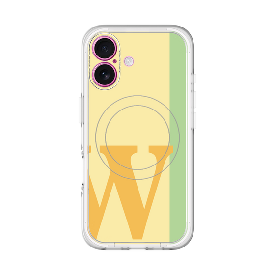スリムプロテクションプレミアムケース with MagSafe［ オリジナル - initial color line - W yellow ］