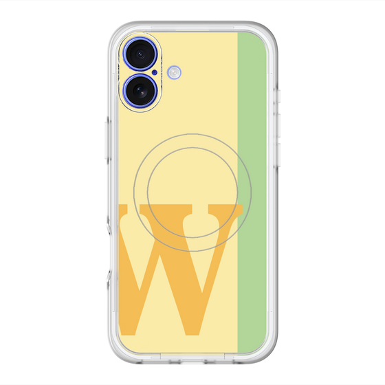 スリムプロテクションプレミアムケース with MagSafe［ オリジナル - initial color line - W yellow ］