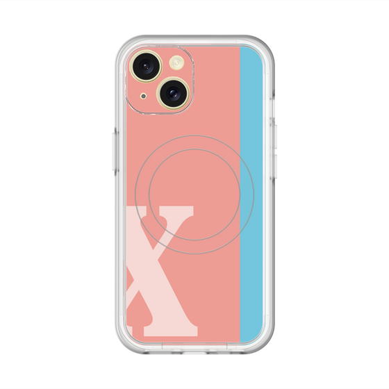 スリムプロテクションプレミアムケース with MagSafe［ オリジナル - initial color line - X pink ］