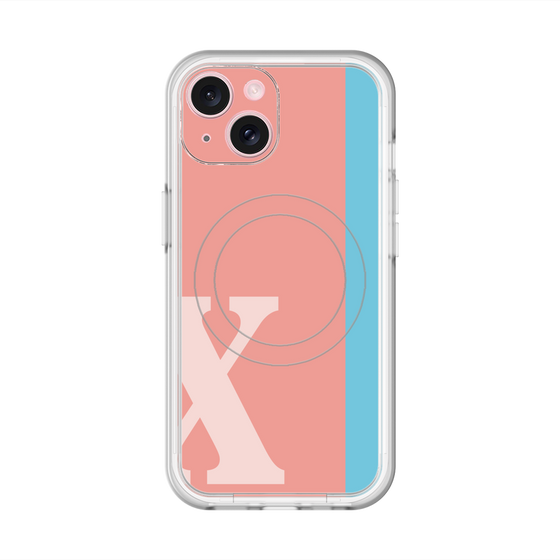 スリムプロテクションプレミアムケース with MagSafe［ オリジナル - initial color line - X pink ］