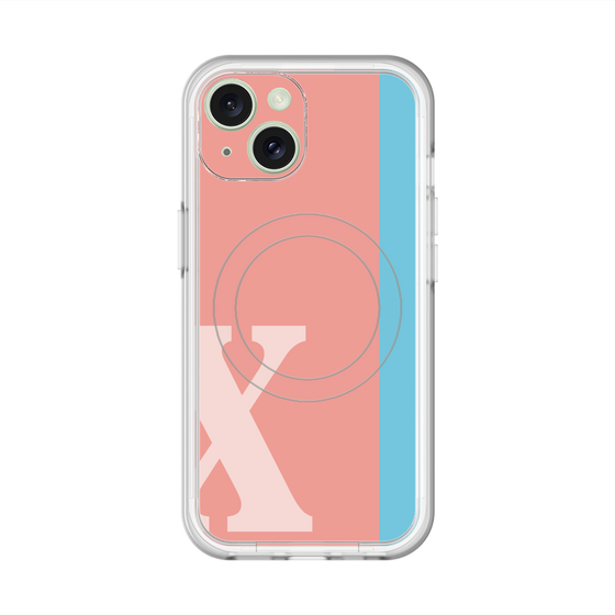 スリムプロテクションプレミアムケース with MagSafe［ オリジナル - initial color line - X pink ］