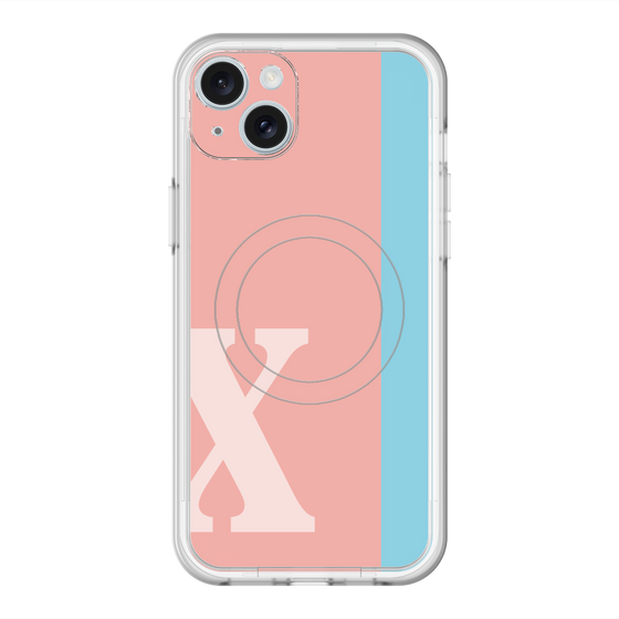 スリムプロテクションプレミアムケース with MagSafe［ オリジナル - initial color line - X pink ］