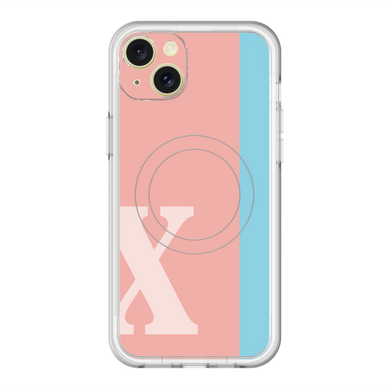 スリムプロテクションプレミアムケース with MagSafe［ オリジナル - initial color line - X pink ］