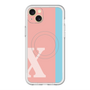 スリムプロテクションプレミアムケース with MagSafe［ オリジナル - initial color line - X pink ］