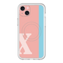 スリムプロテクションプレミアムケース with MagSafe［ オリジナル - initial color line - X pink ］