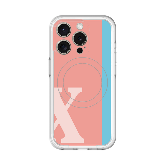 スリムプロテクションプレミアムケース with MagSafe［ オリジナル - initial color line - X pink ］