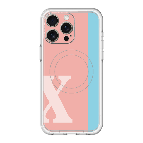 スリムプロテクションプレミアムケース with MagSafe［ オリジナル - initial color line - X pink ］