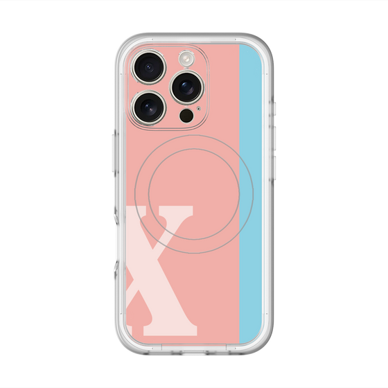 スリムプロテクションプレミアムケース with MagSafe［ オリジナル - initial color line - X pink ］