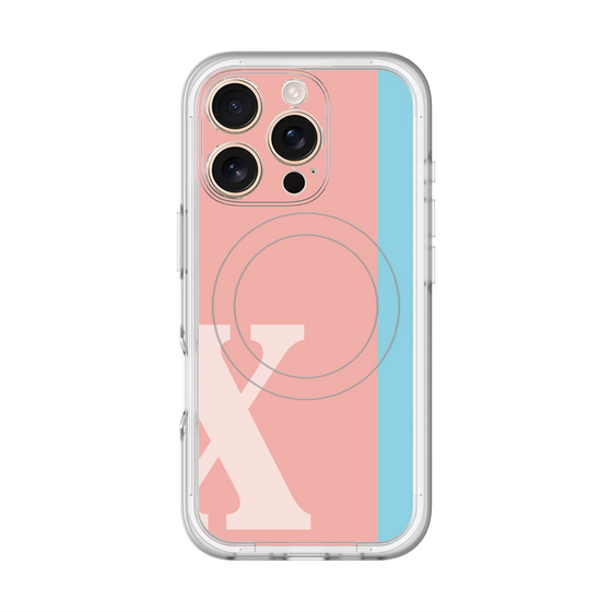 スリムプロテクションプレミアムケース with MagSafe［ オリジナル - initial color line - X pink ］