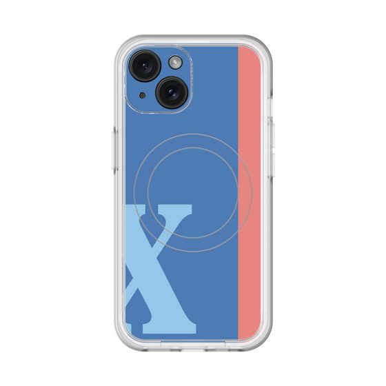 スリムプロテクションプレミアムケース with MagSafe［ オリジナル - initial color line - X blue ］
