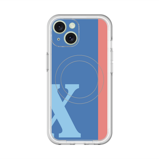 スリムプロテクションプレミアムケース with MagSafe［ オリジナル - initial color line - X blue ］