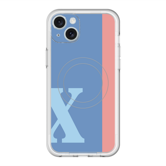 スリムプロテクションプレミアムケース with MagSafe［ オリジナル - initial color line - X blue ］