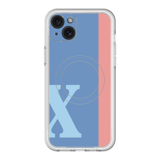 スリムプロテクションプレミアムケース with MagSafe［ オリジナル - initial color line - X blue ］