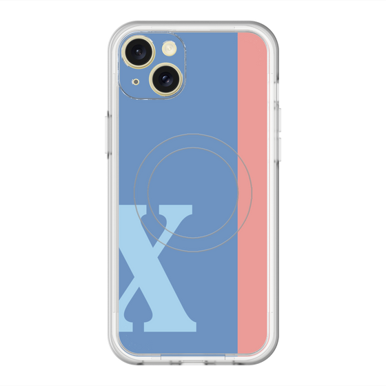 スリムプロテクションプレミアムケース with MagSafe［ オリジナル - initial color line - X blue ］
