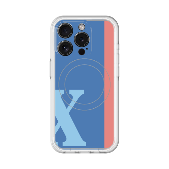 スリムプロテクションプレミアムケース with MagSafe［ オリジナル - initial color line - X blue ］