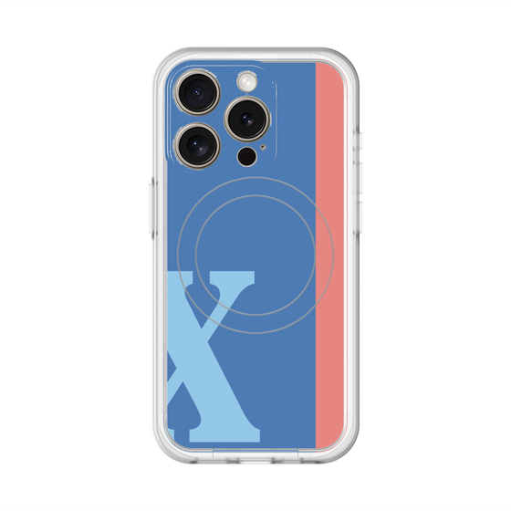 スリムプロテクションプレミアムケース with MagSafe［ オリジナル - initial color line - X blue ］
