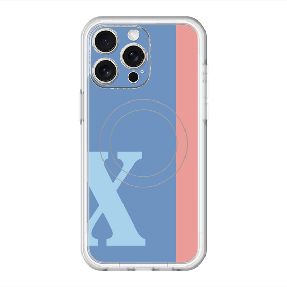 スリムプロテクションプレミアムケース with MagSafe［ オリジナル - initial color line - X blue ］